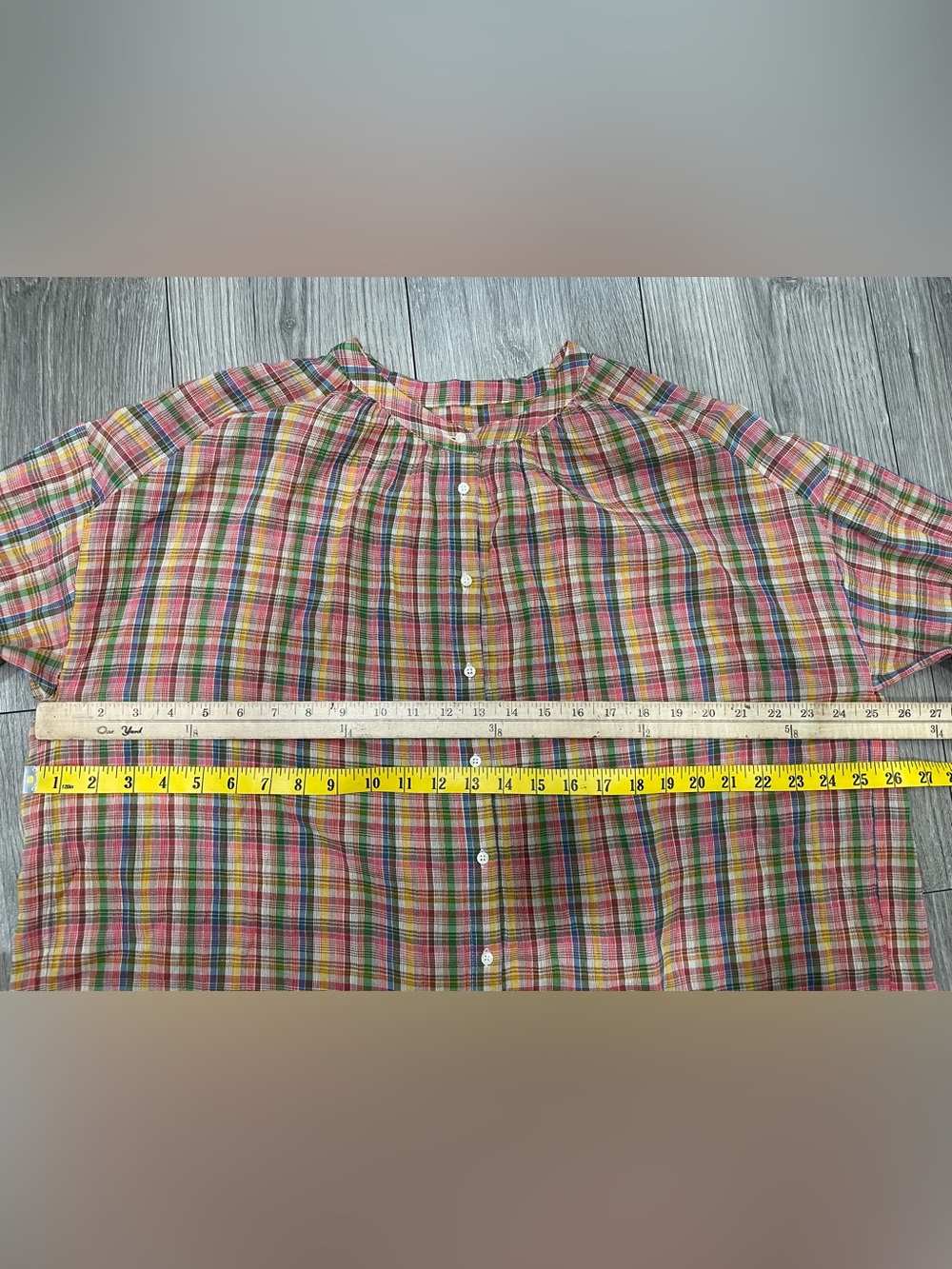 The Great Button-Up Plaid Shirt Women's Blouse Colorful 100% Cotton Size 2 - Picture 7 of 10